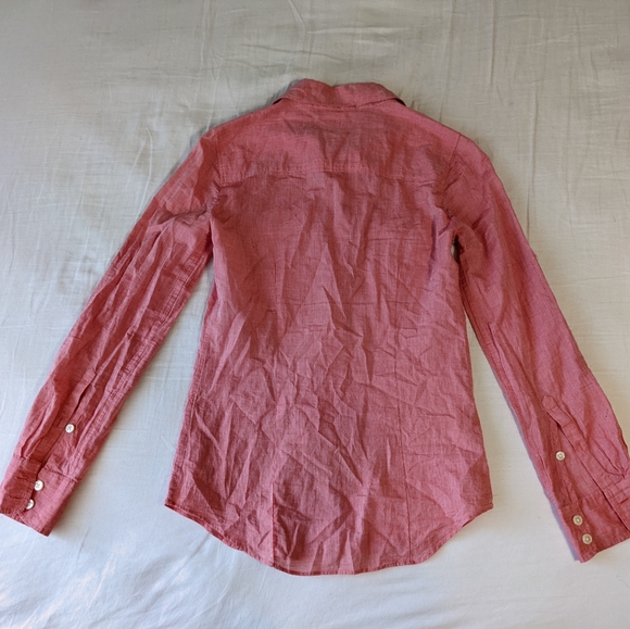 J. Crew Long Sleeve Button Down Shirt Coral - Picture 4 of 7